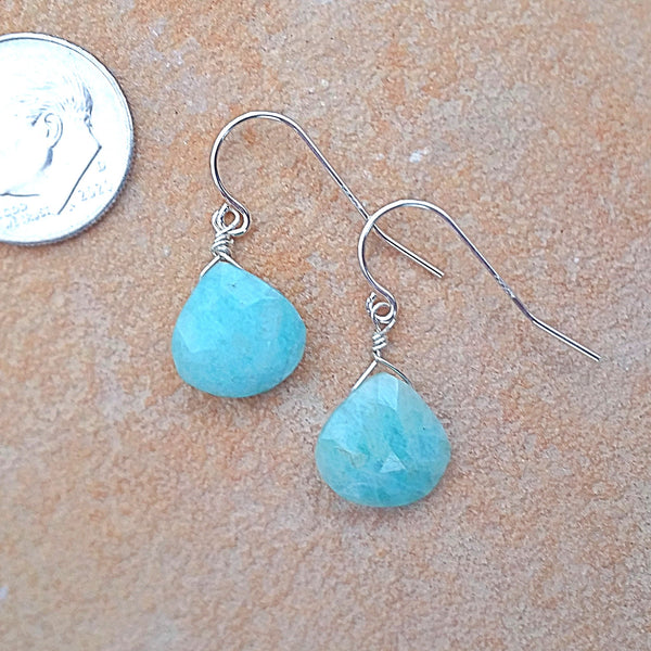 Amazonite Drop Earrings - Rubarb Jewelry