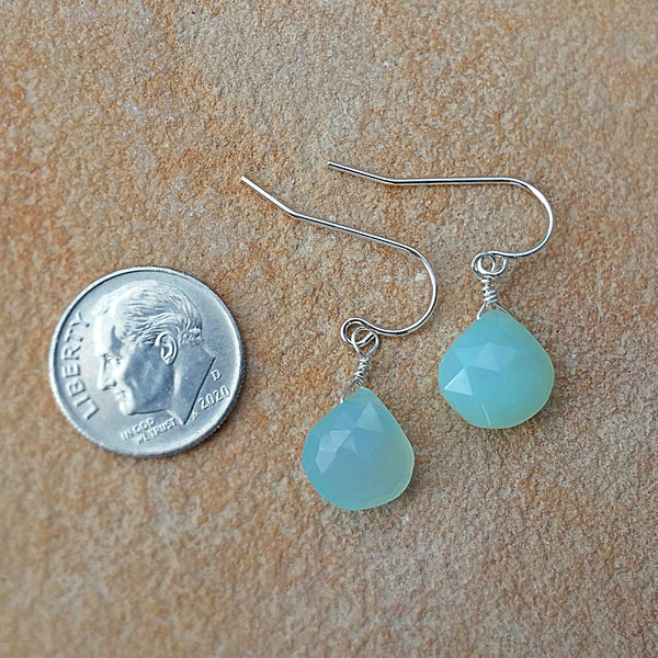 Chalcedony Drop Earrings - Rubarb Jewelry