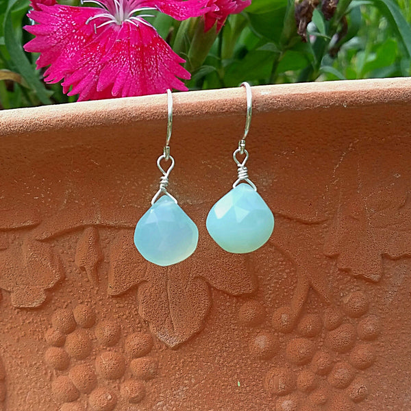 Chalcedony Drop Earrings - Rubarb Jewelry