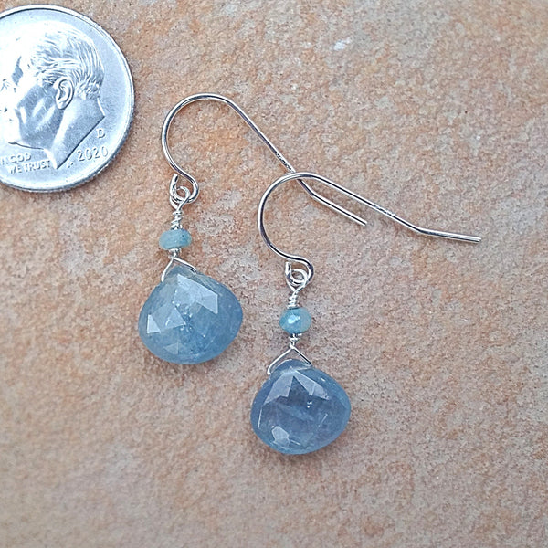 Green Kyanite Drop Earrings - Rubarb Jewelry