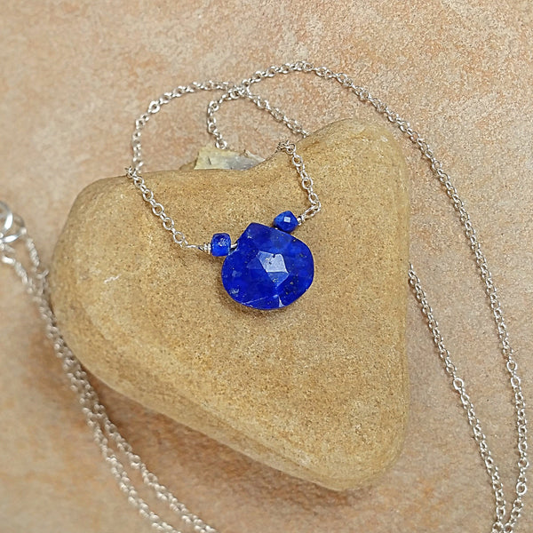 Lapis Drop Pendant Necklace - Rubarb Jewelry