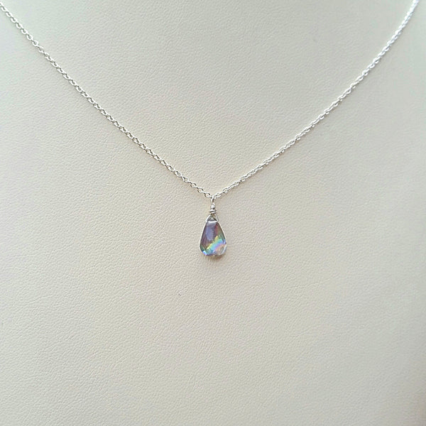 Mystic Quartz Drop Pendant Necklace - Rubarb Jewelry