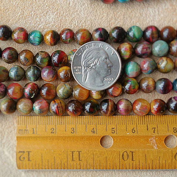 Tiger Eye M&Ms Round Beads - 8mm